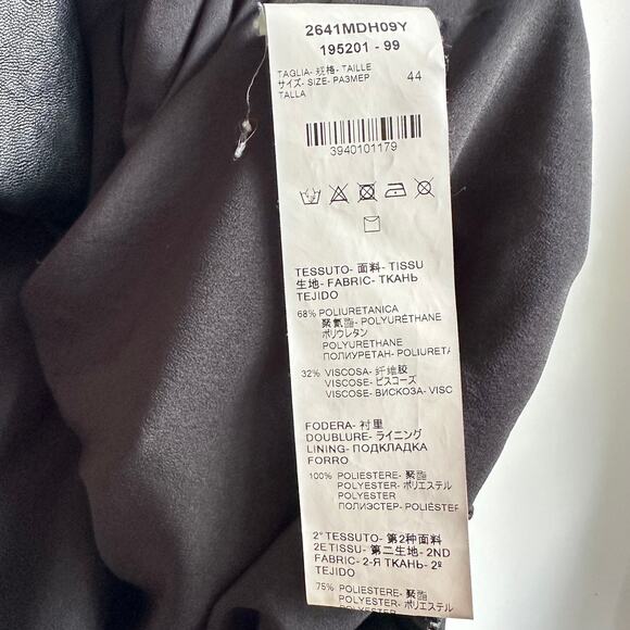 MSGM Faux Leather Sz 10 Large Snake Print Bomber Jacket IT 44 Black Red Designer - Picture 10 of 12